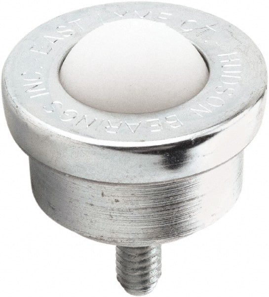 Hudson Bearing - 5/8 Inch Diameter, Round, Nylon Ball Transfer - 1.1875 Inch Overall Diameter, 0.8125 Inch Mount Height, 125 Lb. Capacity - Exact Tooling