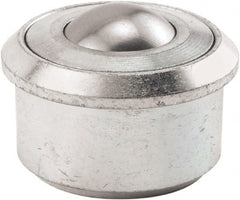Hudson Bearing - 1.1875 Inch Diameter, Round, Carbon Steel Ball Transfer - 2 Inch Overall Diameter, 1/2 Inch Mount Height, 750 Lb. Capacity - Exact Tooling