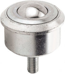 Hudson Bearing - 1.1875 Inch Diameter, Round, Stainless Steel Ball Transfer - 2 Inch Overall Diameter, 1.4375 Inch Mount Height, 750 Lb. Capacity - Exact Tooling