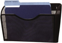 Rolodex - 13.96" Wide x 10.28" High x 3.27" Deep Mesh Metal Document Organizer - 1 Compartment, Black, 13" Wide Compartment - Exact Tooling
