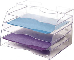Rolodex - 13.58" Wide x 10.35" High x 8.58" Deep Plastic Document Organizer - 5 Compartments, Clear, 13" Wide Compartment - Exact Tooling