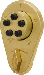 Kaba Access - 1-3/4 to 2-1/8" Door Thickness, Bright Brass Finish, Mechanical Deadbolt - Nonhanded Handling, Combination Override, Keyless Cylinder - Exact Tooling