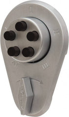 Kaba Access - 1-3/8 to 1-1/2" Door Thickness, Satin Chrome Finish, Push Button Deadbolt - Nonhanded Handling, Combination Override, Keyless Cylinder - Exact Tooling