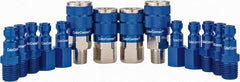 Legacy - 14 Piece 1/4" Body 1/4 NPT 300 psi Steel/Aluminum Tru-Flate Automotive Pneumatic Coupling Plug Set - Exact Tooling