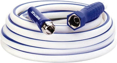 Legacy - 25' Long Marine/RV Hose - 5/8" Diam, 3/4" GHT, Hi-Tec Polymer, 150 psi, All Season, White with Blue Stripe - Exact Tooling