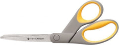 Ability One - 4" LOC, 8" OAL Titanium Scissors - Ambidextrous, Offset Handle, For Sticky Residues - Exact Tooling