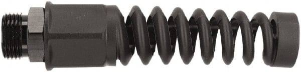 Legacy - Black Anodized Aluminum Air Hose End Fitting & Air Hose Bend Restrictor - 3/4 Male Garden Hose Thread - Exact Tooling