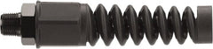 Legacy - Black Anodized Aluminum Air Hose End Fitting & Air Hose Bend Restrictor - 3/8 MNPT - Exact Tooling