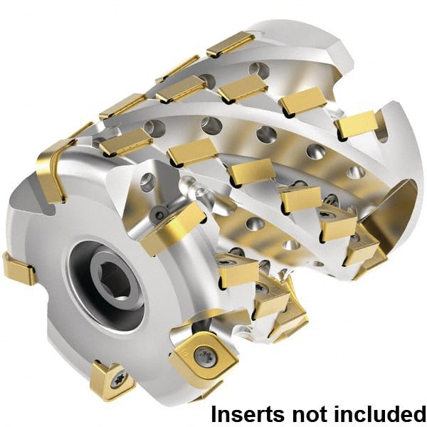 Kennametal - 50 Inserts, 80mm Cut Diam, 32mm Arbor Diam, 102.22mm Max Depth of Cut, Indexable Square-Shoulder Face Mill - 90° Lead Angle, 115mm High, SNHJ1206.. Insert Compatibility, Through Coolant, Series HARVI Ultra 8X - Exact Tooling