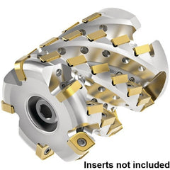 Kennametal - 24 Inserts, 63mm Cut Diam, 27mm Arbor Diam, 60.78mm Max Depth of Cut, Indexable Square-Shoulder Face Mill - 90° Lead Angle, 75mm High, SNHJ1206.. Insert Compatibility, Through Coolant, Series HARVI Ultra 8X - Exact Tooling
