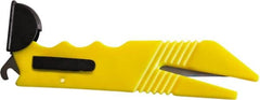 ICT - Fixed Safety Utility Knife - 1" Stainless Steel Blade, Yellow ABS Handle, 2 Blades Included - Exact Tooling