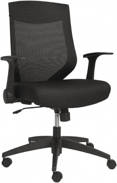 ALERA - 36-5/8 to 42-7/8" High Mid Back Chair - 26" Wide x 22-1/2" Deep, Fabric Mesh Seat, Black - Exact Tooling