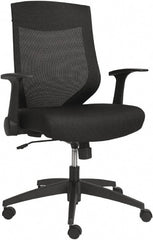ALERA - 36-5/8 to 42-7/8" High Mid Back Chair - 26" Wide x 22-1/2" Deep, Fabric Mesh Seat, Black - Exact Tooling