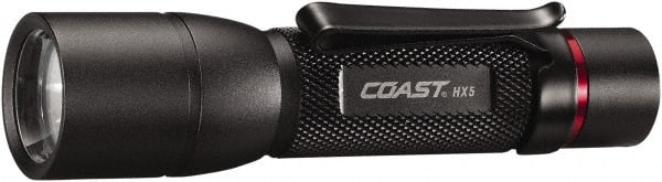 Coast Cutlery - White LED Bulb, 130 Lumens, Industrial/Tactical Flashlight - Black Aluminum Body, 1 AA Battery Included - Exact Tooling