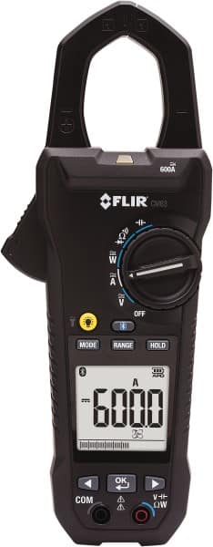 FLIR - CM83-NIST, CAT IV, Digital True RMS Wireless Clamp Meter with 1.45" Clamp On Jaws - 1000 VAC/VDC, 600 AC/DC Amps, Measures Voltage, Capacitance, Current, Frequency, Resistance - Exact Tooling