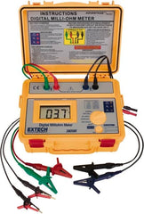 Extech - Digital LCD Display, 0.002 Megohm Electrical Insulation Resistance Tester & Megohmmeter - Powered by AA Battery - Exact Tooling