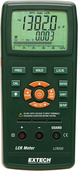 Extech - LCR200, Digital Passive Component LCR Multimeter - 200 mOhm, Measures Capacitance, Resistance - Exact Tooling