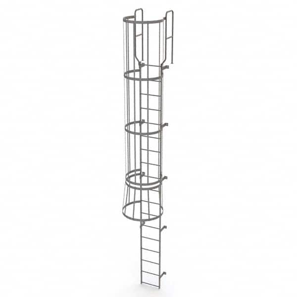TRI-ARC - Rolling & Wall Mounted Ladders & Platforms Type: Fixed Ladder Style: Safety Cage - Exact Tooling