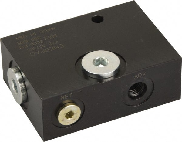 Enerpac - Hydraulic Control Valves; Type: Pilot Operated Check ; GPM: 10.00 ; Length (Decimal Inch): 3.500 ; Width (Decimal Inch): 2.5000 ; Material: Steel ; Height (Inch): 1.25 - Exact Tooling
