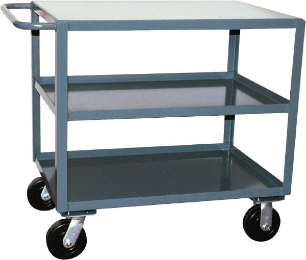 Jamco - 2,400 Lb Capacity, 24" Wide x 48" Long x 36" High Heavy Duty Service Cart - 3 Shelf, Steel - Exact Tooling