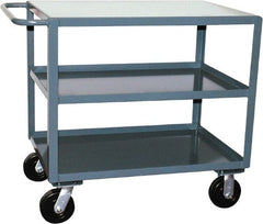Jamco - 2,400 Lb Capacity, 24" Wide x 48" Long x 36" High Heavy Duty Service Cart - 3 Shelf, Steel - Exact Tooling