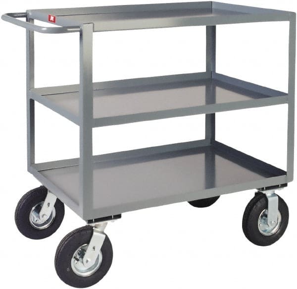 Jamco - 1,200 Lb Capacity, 24" Wide x 36" Long x 39" High Heavy Duty Service Cart - 3 Shelf, Steel - Exact Tooling