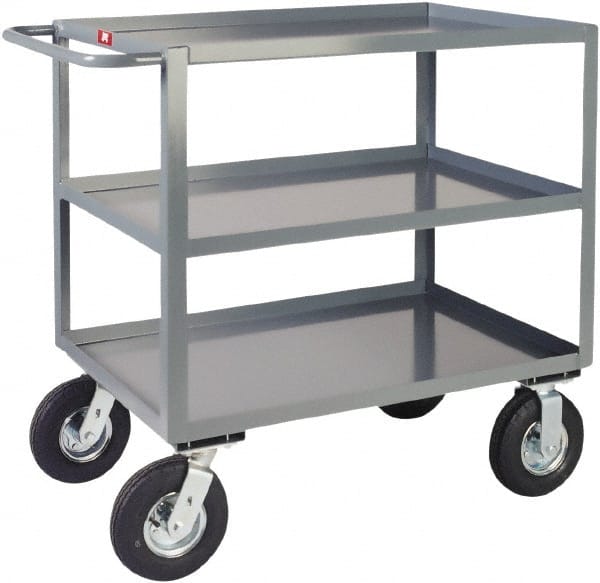 Jamco - 1,200 Lb Capacity, 30" Wide x 48" Long x 39" High Heavy Duty Service Cart - 3 Shelf, Steel - Exact Tooling
