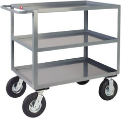 Jamco - 1,200 Lb Capacity, 30" Wide x 48" Long x 39" High Heavy Duty Service Cart - 3 Shelf, Steel - Exact Tooling