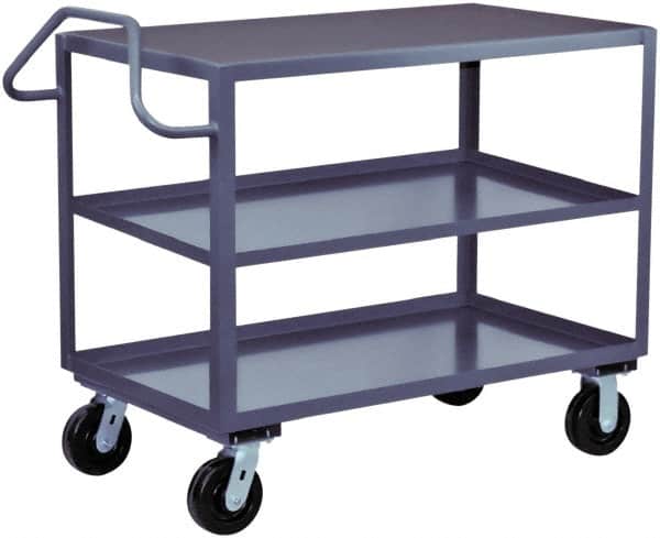 Jamco - 2,400 Lb Capacity, 24" Wide x 30" Long x 36" High Heavy Duty Service Cart - 3 Shelf, Steel - Exact Tooling