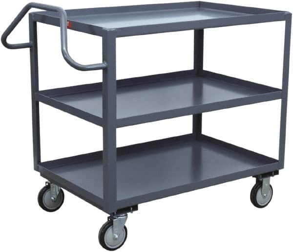 Jamco - 1,200 Lb Capacity, 36" Wide x 24" Long x 43" High Service Cart - 3 Shelf, Steel - Exact Tooling