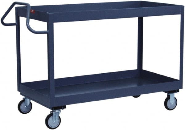 Jamco - 1,200 Lb Capacity, 36" Wide x 24" Long x 39" High Deep Shelf Cart - 2 Shelf, Steel - Exact Tooling