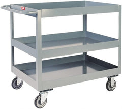 Jamco - 1,200 Lb Capacity, 30" Wide x 24" Long x 39" High Deep Shelf Cart - 3 Shelf, Steel - Exact Tooling