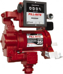Tuthill - 35 GPM, 1" Hose Diam, Gasoline, Kerosene & Diesel Fuel AC High Flow Tank Pump Only - Cast Iron Pump, 1-1/4" Inlet, 1" Outlet, 115/230 Volts, 3/4 hp - Exact Tooling