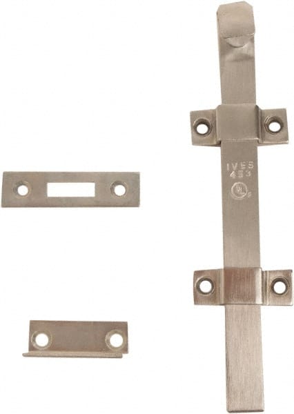 IVES - 8 Inch Long, 1 Inch Wide, Surface Bolt - Steel, Satin Chrome Finish - Exact Tooling