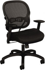 Basyx - 41-3/4" High Mid Back Chair - 27-3/8" Wide x 26-3/8" Deep, Padded Mesh Seat, Black - Exact Tooling