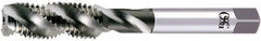 OSG - M16x2.00 Metric, 3 Flute, 50° Helix, Semi-Bottoming Chamfer, Bright Finish, High Speed Steel Spiral Flute STI Tap - Right Hand Flute, 4-1/4" OAL, 0.59" Shank Diam, 2" Thread Length, 6H Class of Fit, Series S109 - Exact Tooling