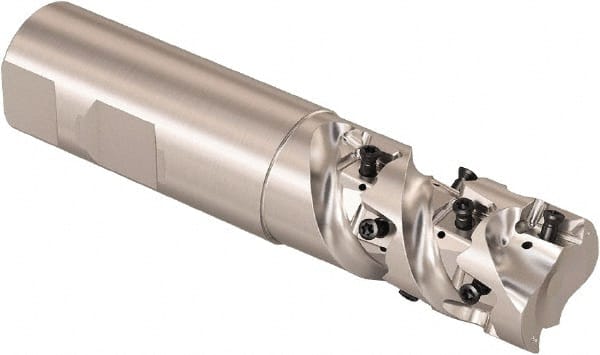 Seco - 1" Cutting Diam, 1" Shank Diam, 8mm Max Depth of Cut, Straight Shank Indexable Copy End Mill - 2 Inserts, LOEX Insert, R217.94 Toolholder - Exact Tooling