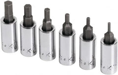 SK - 6 Piece 1/4" Drive Metric Hex Bit Socket Set - 2 to 6mm Hex - Exact Tooling