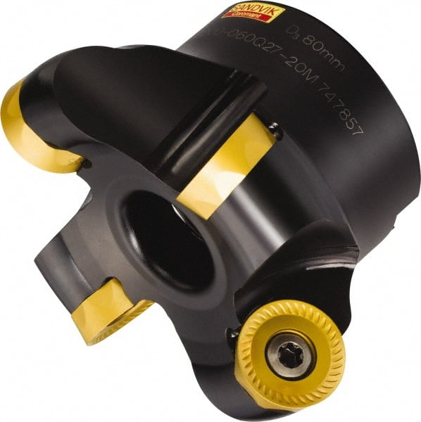 Sandvik Coromant - 1-1/2" Cut Diam, 6.35mm Max Depth, 3/4" Arbor Hole, 5 Inserts, RCKT 13 04 00 Insert Style, Indexable Copy Face Mill - RA200 Cutter Style, 50mm High, Series CoroMill 200 - Exact Tooling