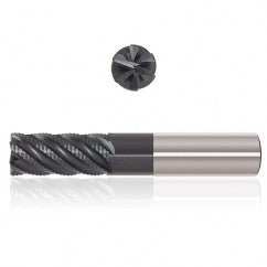 ‎1″ Dia. × 1″ Shank × 1-1/2″ DOC × 7″ OAL, Varianta Supral, 6 Flute, 40° Helix, Straight, External, Square, Solid End Mill - Exact Tooling