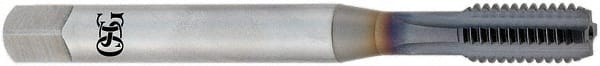 OSG - 5/8-11 UNC 3B 5 Flute TiCN Finish Powdered Metal Straight Flute Machine Tap - Bottoming, Right Hand Thread, 3-13/16" OAL, 1-13/16" Thread Length, H3 Limit, Oversize - Exact Tooling