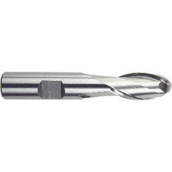 7/16" Dia. - 3-1/4" OAL - HSS-TiN - Ball Nose SE EM - 2 FL - Exact Tooling
