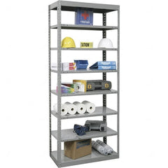 Hallowell - 8 Shelf Starter Heavy-Duty Open Steel Shelving - 800 Lb Capacity, 36" Wide x 87" High x 18" Deep, Gray - Exact Tooling