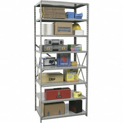 Hallowell - 8 Shelf Starter Extra Heavy-Duty Open Steel Shelving - 1 Lb Capacity, 36" Wide x 87" High x 24" Deep, Gray - Exact Tooling