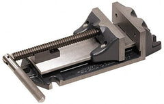 Cardinal Tool - 6" Jaw Opening Capacity x 2" Throat Depth, Horizontal Drill Press Vise - 6" Wide Jaw, Stationary Base, Rapid Action, 15" OAL x 3-11/16" Overall Height, Steel - Exact Tooling