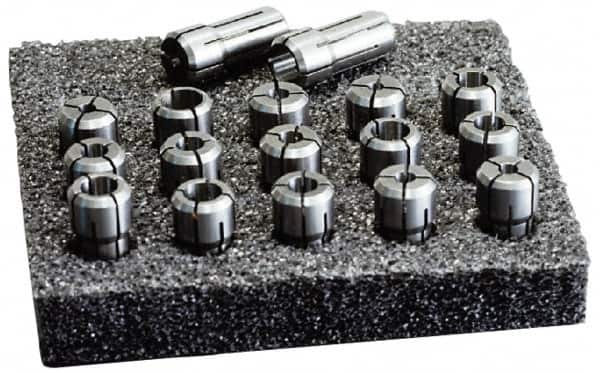 Parlec - 46 Piece, 3/64" to 3/4" Capacity, Single Angle Collet Set - Series TG/PG 75 - Exact Tooling