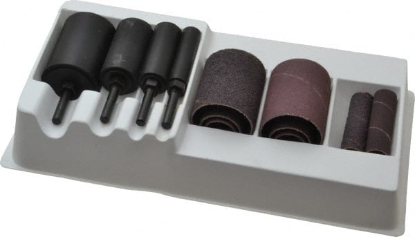 Made in USA - 12-Piece Spiral Band Kit - Includes 1/2 to 1-1/2" Diam & 2" Wide Band Drums in Coarse & Fine Grades - Exact Tooling