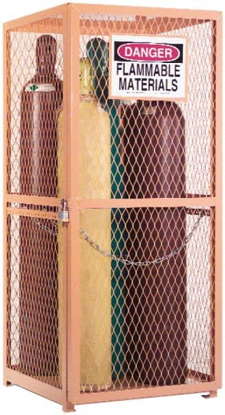 Durham - Gas Cylinder Storage Cabinet - Steel, 30" Wide x 30" Deep x 71-3/4" High - Exact Tooling