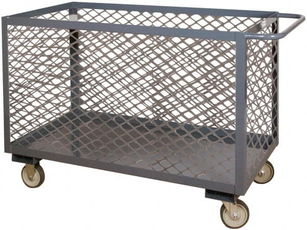Durham - 2,000 Lb Capacity, Mesh Stock Truck - 60" Long x 30" Wide x 27" High - Exact Tooling