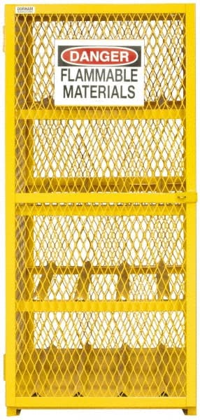 Durham - Gas Cylinder Storage Cabinet - Steel, 30" Wide x 30" Deep x 71-3/4" High - Exact Tooling